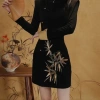 Áo ngắn tay retro Trung Hoa sườn xám siêu nhẹ - Phong cách lễ hội thu đông 6