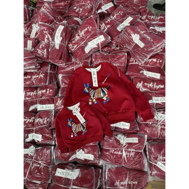 Áo Nỉ Đỏ Gia Đình Tết - Giảm 22% Còn 125k - Size 8-85kg - Đủ Màu Đẹp