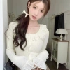 Áo ôm body nữ dệt kim kiểu Hàn dễ thương, vải ren đẹp mắt - Giá 123.000 VND 5