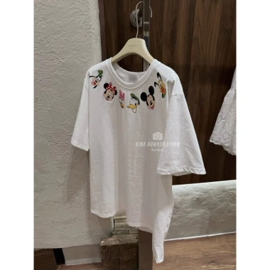 Áo phông hoạt hình viền cổ cute oversize form giấu quần cotton thoáng mát - Hot Trend - 200.000đ