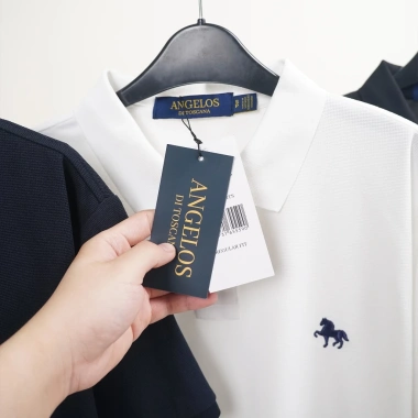 Áo Polo Thêu Ngựa Basic Angelos - Cotton Pique Chống Nhăn, Regular Fit Châu Âu 250k