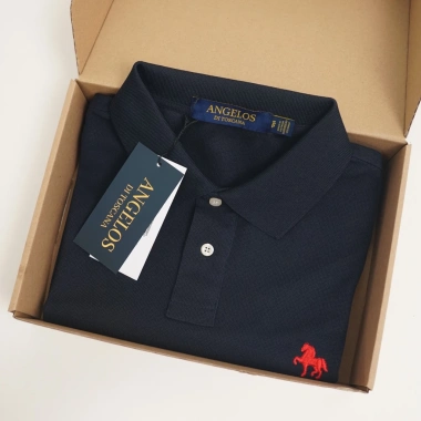 Áo Polo Thêu Ngựa Basic Angelos - Cotton Pique Chống Nhăn, Regular Fit Châu Âu 250k