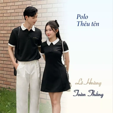 Áo polo thêu tên theo yêu cầu - Áo thun cặp đôi LiLa làm quà tặng sinh nhật, kỷ niệm cho bạn trai bạn gái 8
