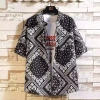 Áo sơ mi nam tay ngắn in hình bandana rộng, phong cách Hawaii mát mẻ mùa hè 3
