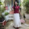 Áo sơ mi nữ A.838 cổ tròn tay ngắn bồng cúc, ôm eo 3 nơ buộc dọc - Dễ phối, 145k 2