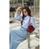 Áo sơ mi nữ GILLEE dáng classic phối cổ và tay áo màu trắng vải kate Mỹ công sở cao cấp thoáng khí FAS369 3