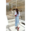 Áo sơ mi nữ GILLEE dáng classic phối cổ và tay áo màu trắng vải kate Mỹ công sở cao cấp thoáng khí FAS369 4
