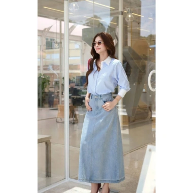 Áo sơ mi nữ GILLEE dáng classic phối cổ và tay áo màu trắng vải kate Mỹ công sở cao cấp thoáng khí FAS369