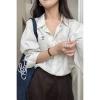 Áo sơ mi sọc tay dài nữ, dáng ôm, phong cách mới cho thu đông 2.025 10