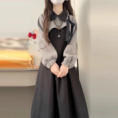 Áo sơ mi trẻ em phong cách Pháp màu đen ngắn tay, phù hợp thu đông, giao nhanh