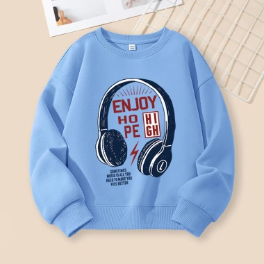 Áo Sweater bé trai cổ tròn in hình thời trang, thích hợp cho thể thao ngoài trời và trường học, 216.000đ 4