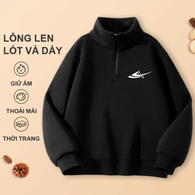Áo Sweater bé trai lớp lót lông cừu dày ấm áp phong cách thu đông giá 280.800₫