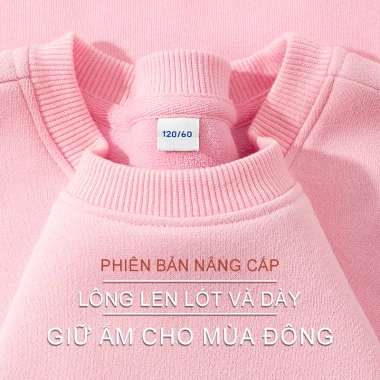 Áo Sweater bé trai mùa thu đông lớp lót lông cừu dày ấm áp thoải mái khi đeo tai nghe