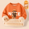 Áo Sweater Lông Cừu W.G.Q Dày Mùa Đông Cho Bé Trai & Bé Gái In Hình Gấu Ấm Áp