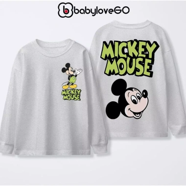 Áo thu đông bé trai BabyloveGO Disney Mickey cổ tròn thun cotton cho bé 1-10 tuổi giảm giá 139k