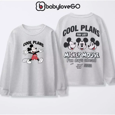 Áo thu đông bé trai BabyloveGO Disney Mickey cổ tròn thun cotton cho bé 1-10 tuổi giảm giá 139k