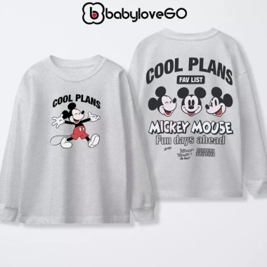 Áo thu đông bé trai BabyloveGO Disney Mickey cổ tròn thun cotton cho bé 1-10 tuổi giảm giá 139k