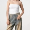 Áo Thun Cổ U Cotton Siêu Mịn Lily - White On Denim, Giá chỉ 230.000 VND 5
