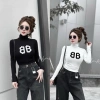 Áo thun croptop VANISA CT122 giá chỉ 45k - Tay dài, in chữ BB, xanh lá hồng, thun tăm cao cấp 4