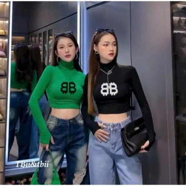 Áo thun croptop VANISA CT122 giá chỉ 45k - Tay dài, in chữ BB, xanh lá hồng, thun tăm cao cấp 5 Áo thun croptop VANISA CT122 giá chỉ 45k - Tay dài, in chữ BB, xanh lá hồng, thun tăm cao cấp 5