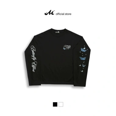 Áo thun tay dài Local Brand MUZIK CLOTHING | BUTTERFLY EFFECT – Form Boxy Tay Dài, 100% Cotton | LS-BE 8