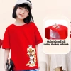 Áo trung thu cho bé hình bé múa lân dễ thương áo thun cộc tay bé trai bé gái chất cotton 3