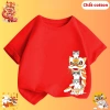 Áo trung thu cho bé hình bé múa lân dễ thương áo thun cộc tay bé trai bé gái chất cotton 8