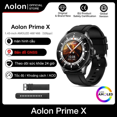 AOLON Prime X - Đồng hồ thông minh tròn cao cấp AOMLED AOD IP68, giá 1,099,000đ