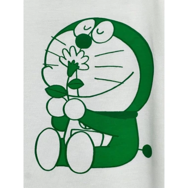 Bán áo thun xanh Doremon in hình tay ngắn, phù hợp unisex, phong cách Hàn Quốc