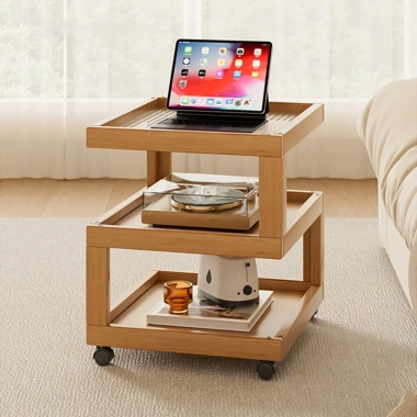 Bàn Cà Phê Di Động Nhật Bản Với Bánh Xe Đa Năng Kệ Phòng Khách Sáng Tạo Thích Hợp Cho Phòng Ngủ Đầu Giường Sofa Bên 2