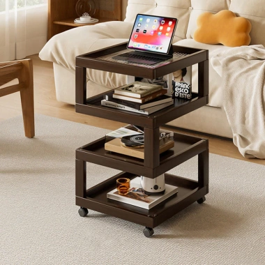 Bàn Cà Phê Di Động Nhật Bản Với Bánh Xe Đa Năng Kệ Phòng Khách Sáng Tạo Thích Hợp Cho Phòng Ngủ Đầu Giường Sofa Bên 4