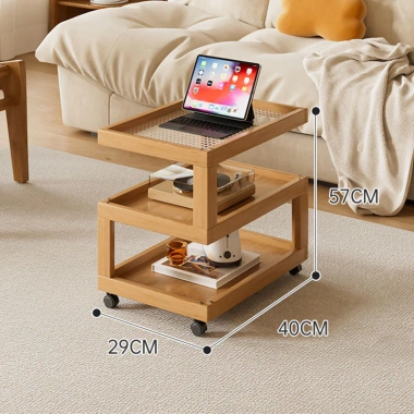 Bàn Cà Phê Di Động Nhật Bản Với Bánh Xe Đa Năng Kệ Phòng Khách Sáng Tạo Thích Hợp Cho Phòng Ngủ Đầu Giường Sofa Bên 10