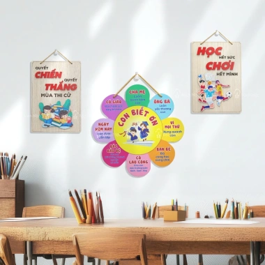 Bảng Gỗ Decor Tên Các Góc Học Tập, Bảng Treo Trang Trí Lớp Học, Mầm Non - Bách Mộc ||| 4