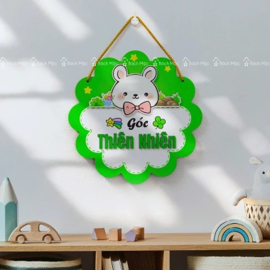 Bảng Gỗ Decor Tên Các Góc Học Tập, Bảng Treo Trang Trí Lớp Học, Mầm Non - Bách Mộc ||| 10
