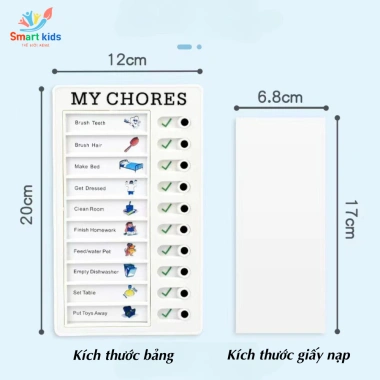 Bảng Kế Hoạch Checklist Cho Bé SmartKids - Bảng Todolist Lập Kế Hoạch, Theo Dõi Công Việc Hàng Ngày Trẻ Em và Người