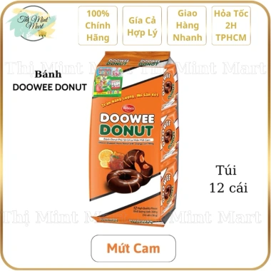 Bánh Donut Doowee Nhiều Vị_[Hỗn Hợp/Phô Mai/Socola/Sữa/Cam/Dâu] Túi 12 cái x 29gr. Thị Mint Mart. 6