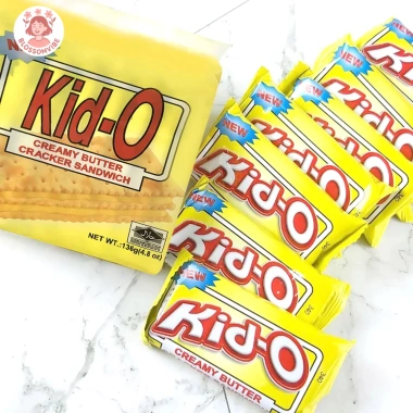 Bánh Quy Bơ Kem Kid-O Đài Loan 136g - Kem Dày Vị Vani Dâu Ngọt Giòn Tiện Lợi Giá 85k