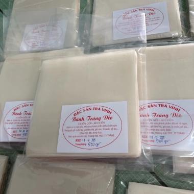 Bánh Tráng Dẻo Trà Vinh 500gr Vị Mặn Nhẹ - Cuốn Gỏi Tôm Thịt Nem Rán Bì Ngon