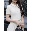 [BBSTORE'S] Đầm Xòe Công Sở Dài Cổ Sơ Mi Tay Ngắn Chất Carolan Xược - D4.558B 4