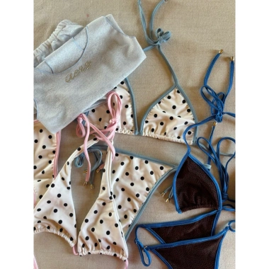 Bikini AERE Pink Dot Đồ Bơi Hai Mảnh Chấm Bi Giá 330k Khuyến Mãi Mùa Hè Đẹp Mắt