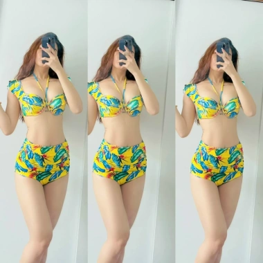 Bikini Hai Mảnh Aó Cánh Tiên Nâng Ngực Họa Tiết Hoa Lá Nhiều Màu Freesize – Giá chỉ 159.000₫