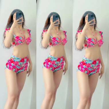 Bikini Hai Mảnh Aó Cánh Tiên Nâng Ngực Họa Tiết Hoa Lá Nhiều Màu Freesize – Giá chỉ 159.000₫