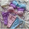Bikini Nữ 2 Mảnh Quần Kiểu Dáng Nhỏ Áo Rút Dây Xinh Xắn Giá 18.896 VND 4