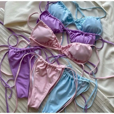 Bikini Nữ 2 Mảnh Quần Kiểu Dáng Nhỏ Áo Rút Dây Xinh Xắn Giá 18.896 VND 4 Bikini Nữ 2 Mảnh Quần Kiểu Dáng Nhỏ Áo Rút Dây Xinh Xắn Giá 18.896 VND 4