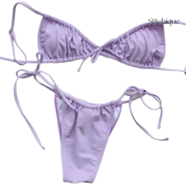 Bikini Nữ 2 Mảnh Quần Kiểu Dáng Nhỏ Áo Rút Dây Xinh Xắn Giá 18.896 VND