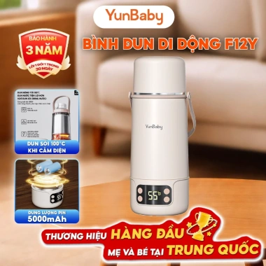 Bình đun nước pha sữa cầm tay F12Y YunBaby 100 độ, nhỏ gọn, tiện lợi, BH 3 năm Bình đun nước pha sữa cầm tay F12Y YunBaby 100 độ, nhỏ gọn, tiện lợi, BH 3 năm