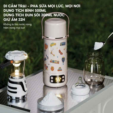Bình đun nước pha sữa cầm tay F12Y YunBaby 100 độ, nhỏ gọn, tiện lợi, BH 3 năm