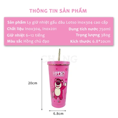Bình Giữ Nhiệt Gấu Dâu LOTSO 750ml Inox 304 Giảm 20% Chỉ 79000đ 6 Bình Giữ Nhiệt Gấu Dâu LOTSO 750ml Inox 304 Giảm 20% Chỉ 79000đ 6