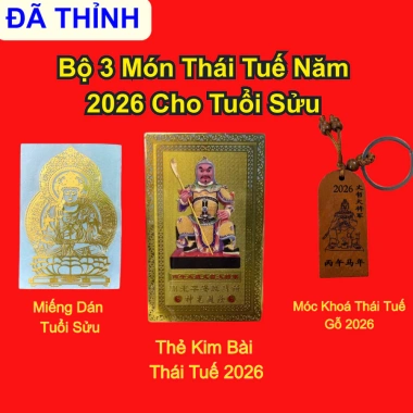 Bộ 3 Món Thái Tuế 2.026 Cho Người Tuổi Tý,Sửu,Mão,Ngọ,Dậu - Thái Tuế 2.026 - 12 Con Giáp