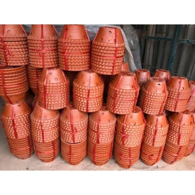 Bộ 5 chậu đất nung trồng lan 19-24cm kèm móc treo 80cm - Giá chỉ 40.000đ 2